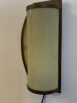 Discount Pamono Rationalist Brass and Glass Ship Sconce, 1920s