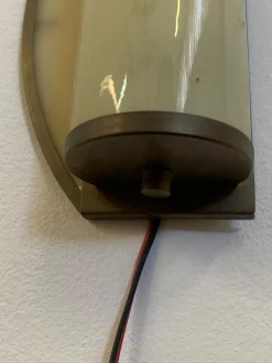 Discount Pamono Rationalist Brass and Glass Ship Sconce, 1920s