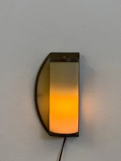 Discount Pamono Rationalist Brass and Glass Ship Sconce, 1920s