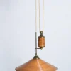 Hot Pamono Rattan and Brass Ceiling Lamp, 1960s