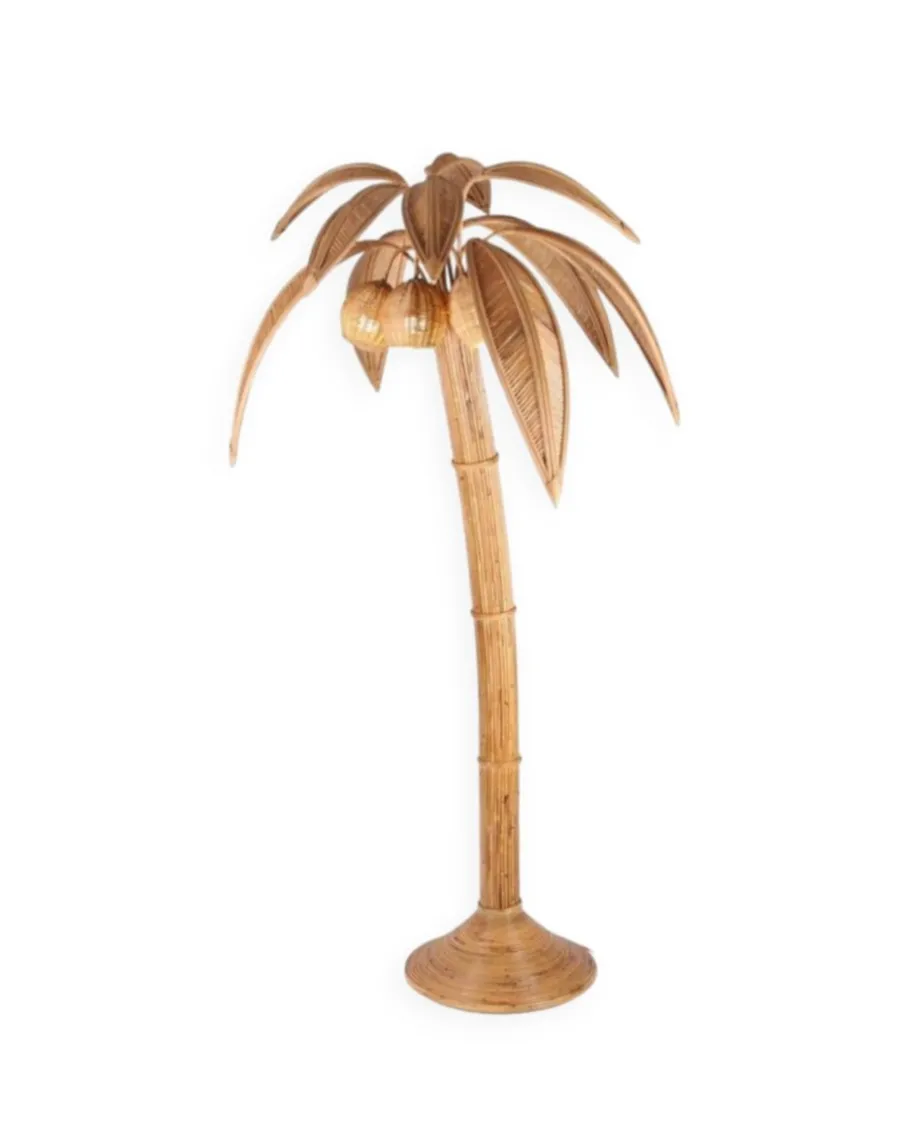Best Pamono Rattan Coconut Floor Lamp, 1990s