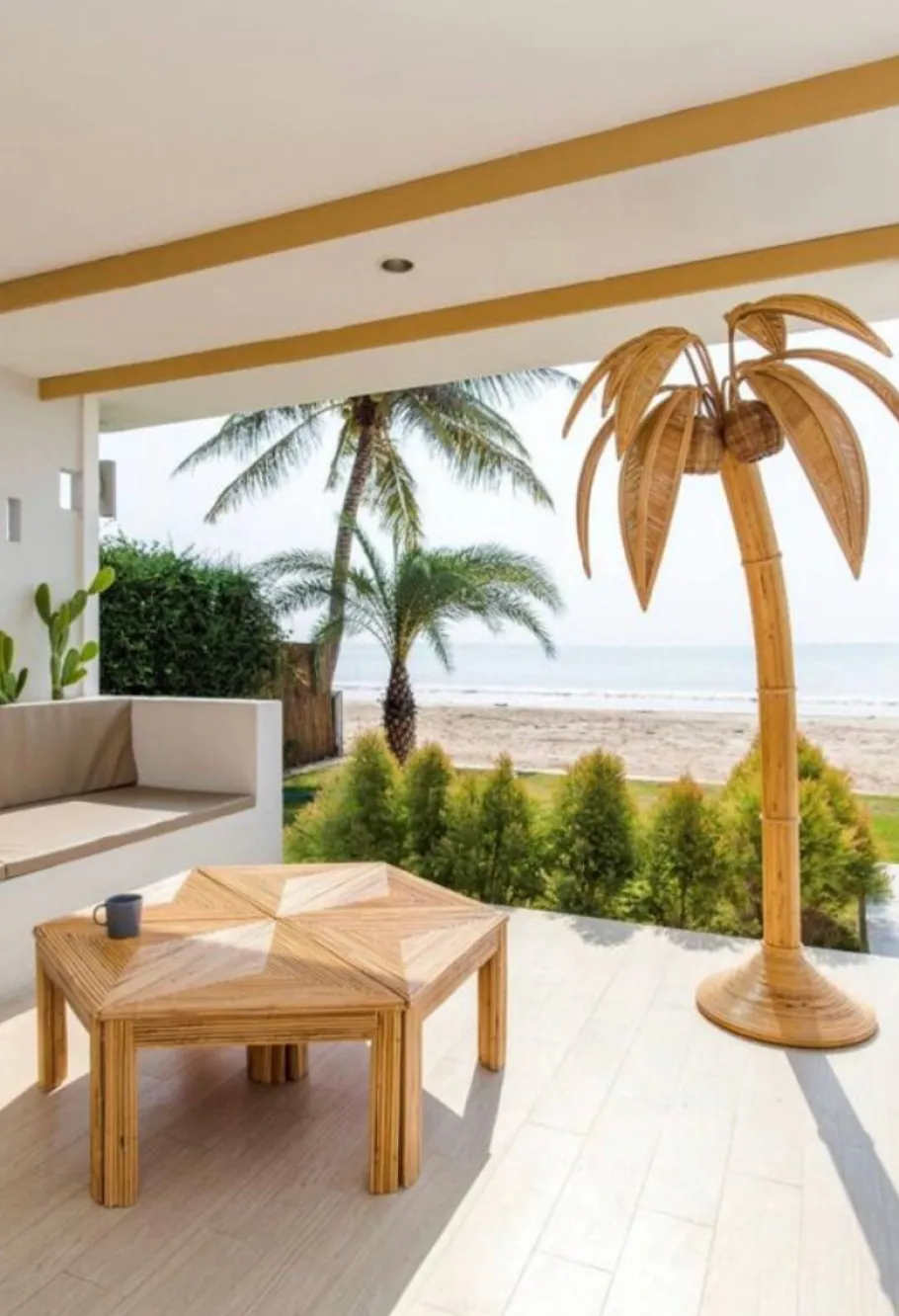 Best Pamono Rattan Coconut Floor Lamp, 1990s