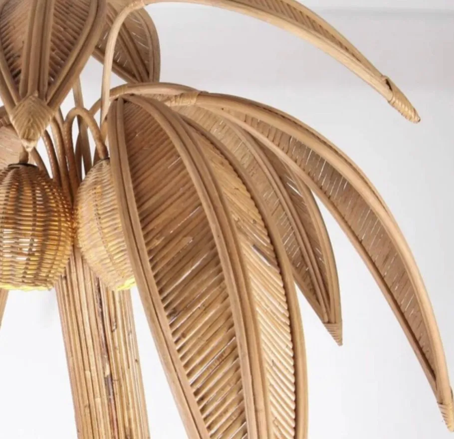 Best Pamono Rattan Coconut Floor Lamp, 1990s