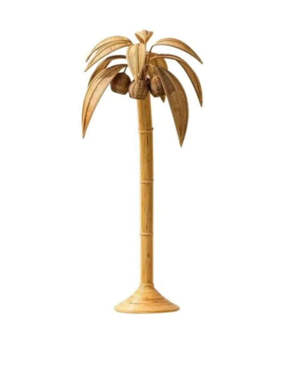 Best Pamono Rattan Coconut Floor Lamp, 1990s
