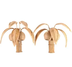 Best Pamono Rattan Coconut Wall Light, 1990s