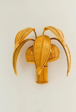 Best Pamono Rattan Coconut Wall Light, 1990s