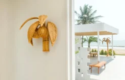 Best Pamono Rattan Coconut Wall Light, 1990s