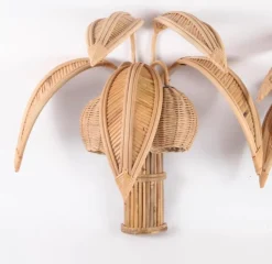 Best Pamono Rattan Coconut Wall Light, 1990s