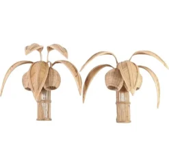 Clearance Pamono Rattan Coconut Wall Light, 1990s