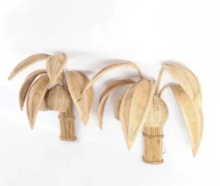 Clearance Pamono Rattan Coconut Wall Light, 1990s
