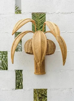 Clearance Pamono Rattan Coconut Wall Light, 1990s