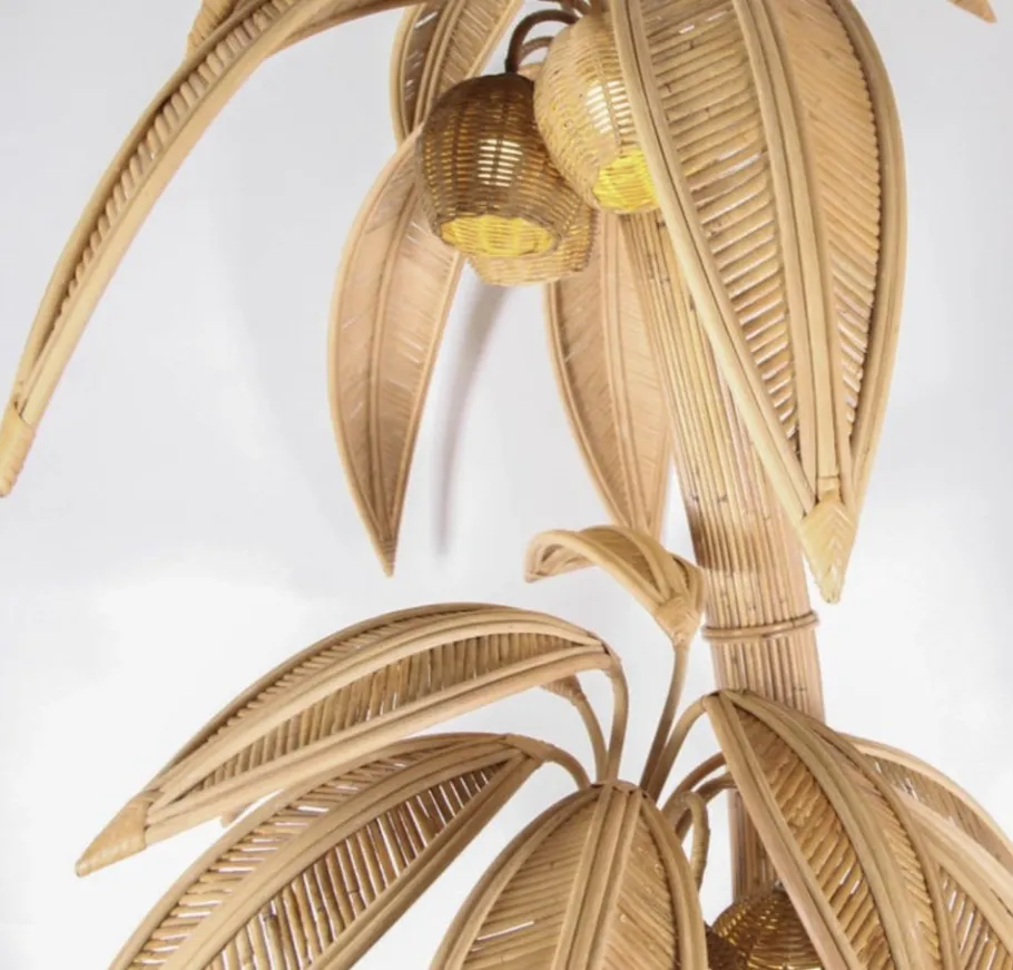 New Pamono Rattan Floor Lamp, 1990s