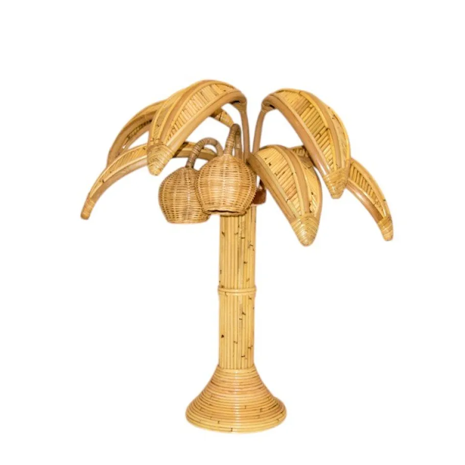 Discount Pamono Rattan Palm Table Lamp