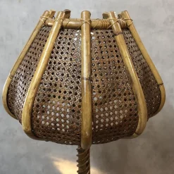 Hot Pamono Rattan Tulip Floor Lamp, 1960s