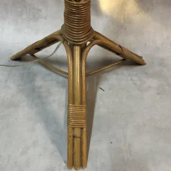 Hot Pamono Rattan Tulip Floor Lamp, 1960s