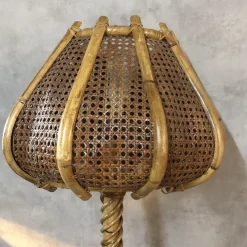 Hot Pamono Rattan Tulip Floor Lamp, 1960s