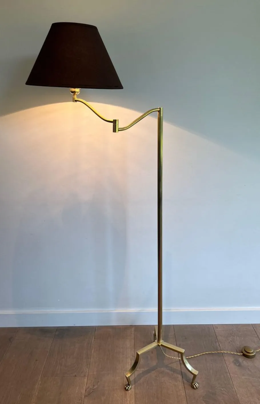 Pamono Reading Lamp with Brass Claw Feet by Maison Jansen