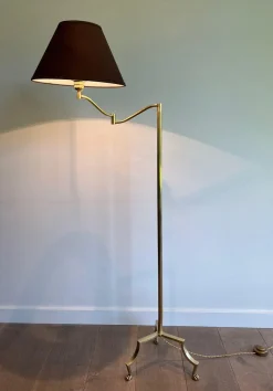 Pamono Reading Lamp with Brass Claw Feet by Maison Jansen