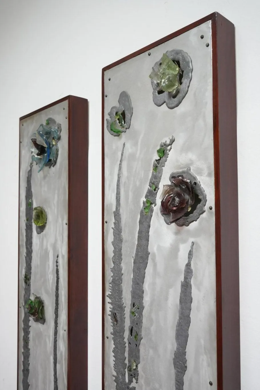 New Pamono Rectangular Sconces by Enri Dargence, 1970s, Set of 2