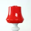 Clearance Pamono Red & White Opaline Glass Table Lamp by Stefan Tabery for Opp Jihlava, 1960s