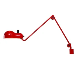 Best Pamono Red Adjustable Topo Wall Light from Stilnovo, 1970s