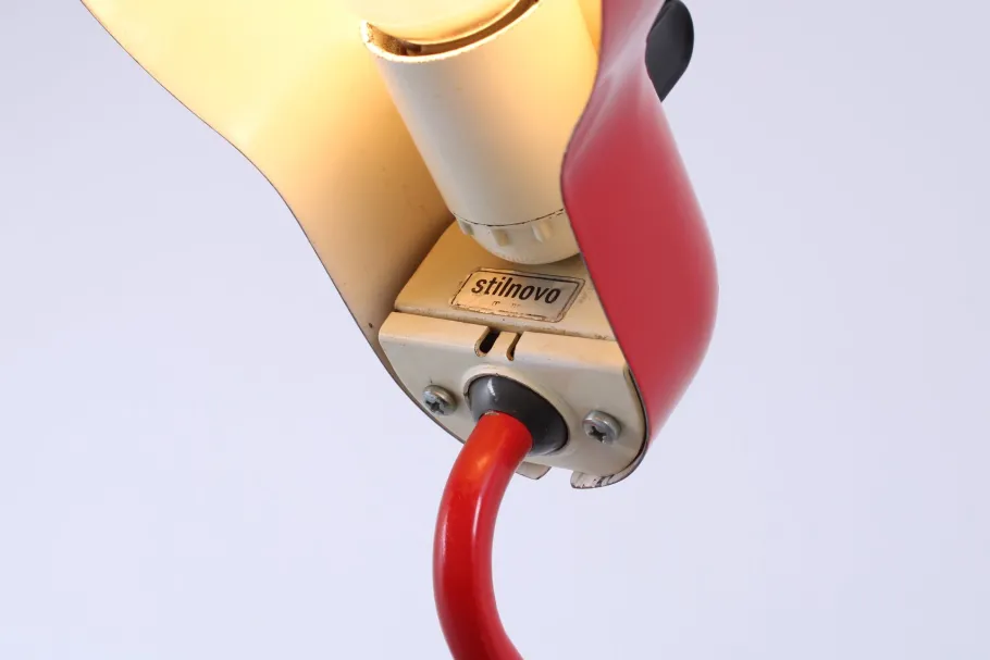 Best Pamono Red Adjustable Topo Wall Light from Stilnovo, 1970s