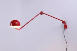 Best Pamono Red Adjustable Topo Wall Light from Stilnovo, 1970s