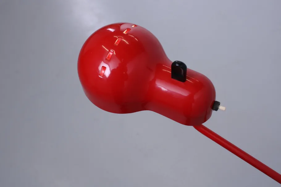 Best Pamono Red Adjustable Topo Wall Light from Stilnovo, 1970s