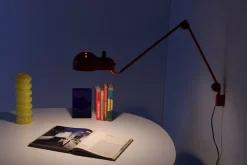 Best Pamono Red Adjustable Topo Wall Light from Stilnovo, 1970s
