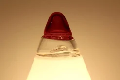 Discount Pamono Red and White Opalescent Glass Cone Lamp by Giusto Toso for Leucos, 1930s