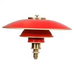 Discount Pamono Red Anniversary Ph 3/2 Table Lamp with Light Patina by Poul Henningsen for Louis Poulsen