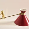 New Pamono Red Diabolo Articulated Wall Light by Rene Mathieu for Lunel, 1950s