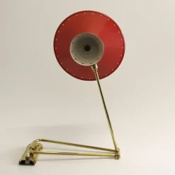 New Pamono Red Diabolo Articulated Wall Light by Rene Mathieu for Lunel, 1950s
