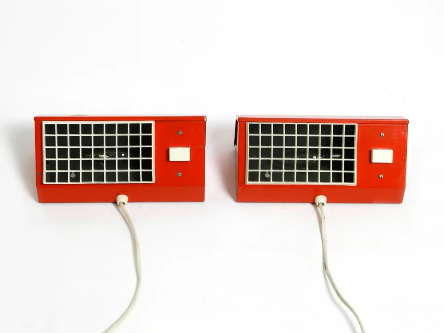 Hot Pamono Red Elidus Metal Wall Lamps Type 9005 by Hans Agne Jakobsson, Sweden, 1960s, Set of 2