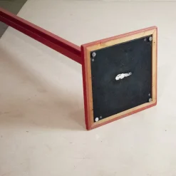 New Pamono Red Lacquered Wooden Coat Stand with steel Inserts by Carlo De Carli for Fiarm, 1970s