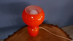 Clearance Pamono Red Opalglas Table Lamp by Jean-Paul Emonds-Alt for Philips, 1960s