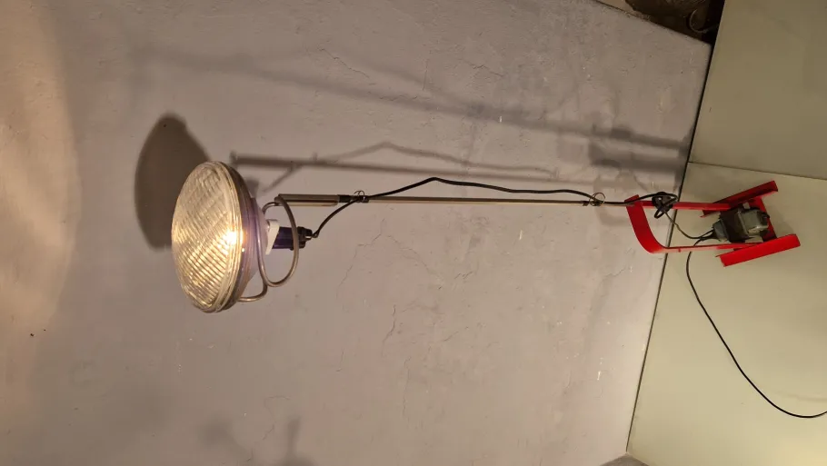 Best Pamono Red Toio Floor Lamp by Achille and Pier Giacomo Castiglioni for Flos, 1980s