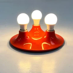 Clearance Pamono Red Triteti Wall Lamp by Vico Magistretti for Artemide, 1970s