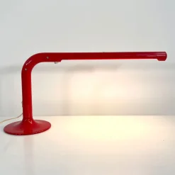 Pamono Red Tube Table Lamp by Anders Pehrson for Ateljé Lyktan, 1970s