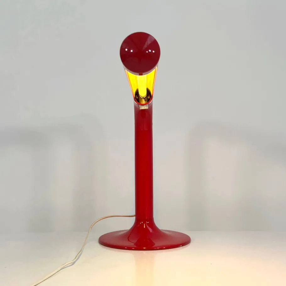 Pamono Red Tube Table Lamp by Anders Pehrson for Ateljé Lyktan, 1970s