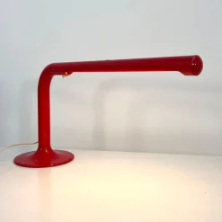 Pamono Red Tube Table Lamp by Anders Pehrson for Ateljé Lyktan, 1970s