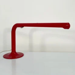 Pamono Red Tube Table Lamp by Anders Pehrson for Ateljé Lyktan, 1970s