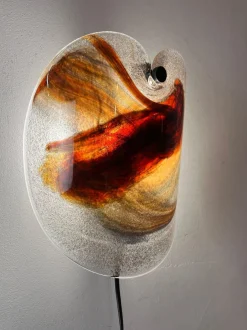 Discount Pamono Reddish-Brown Glass Wall Lamp by Per Lütken for Holmegaard