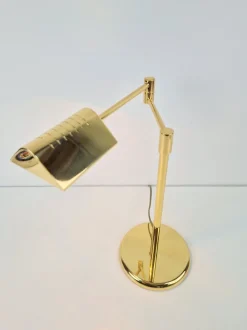 Outlet Pamono Regency Brass Adjustable Table Lamp from Egoluce, 1970s