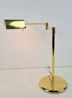 Outlet Pamono Regency Brass Adjustable Table Lamp from Egoluce, 1970s