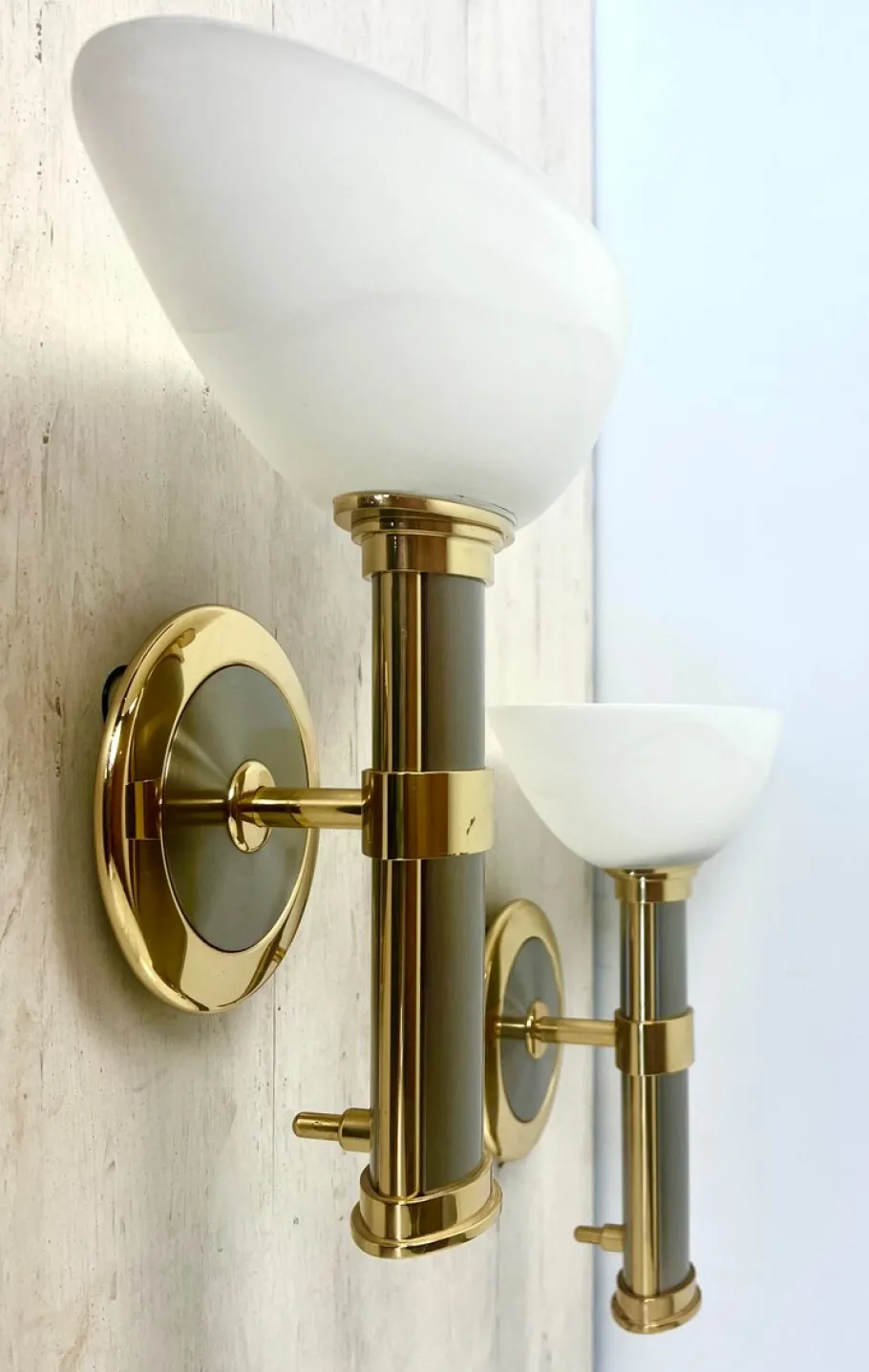 Best Pamono Regency Brass and Stainless Steel Wall Lights from B+M Leuchten, Germany, Set of 2