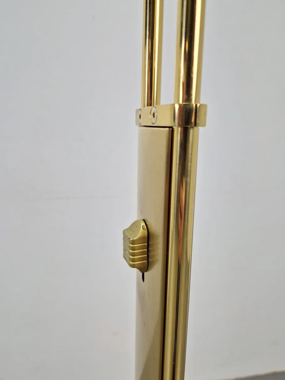 Outlet Pamono Regency Model 2517-1-P1 Torchiere Floor Lamp in Brass and Venetian Glass from Holtkotter, 1980s