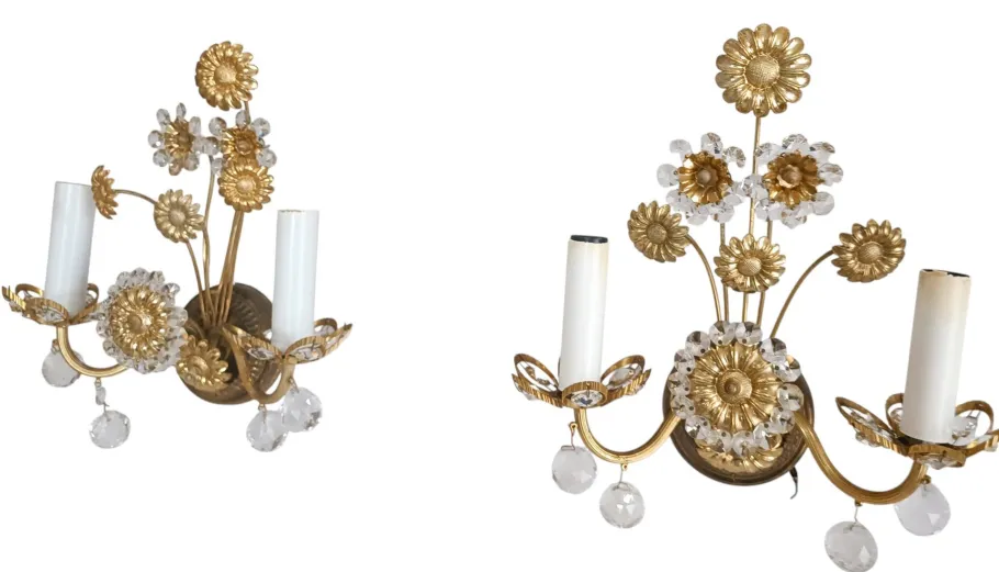 Clearance Pamono Regency Sconces by Ernst Palme for Palwa, 1950s, Set of 2