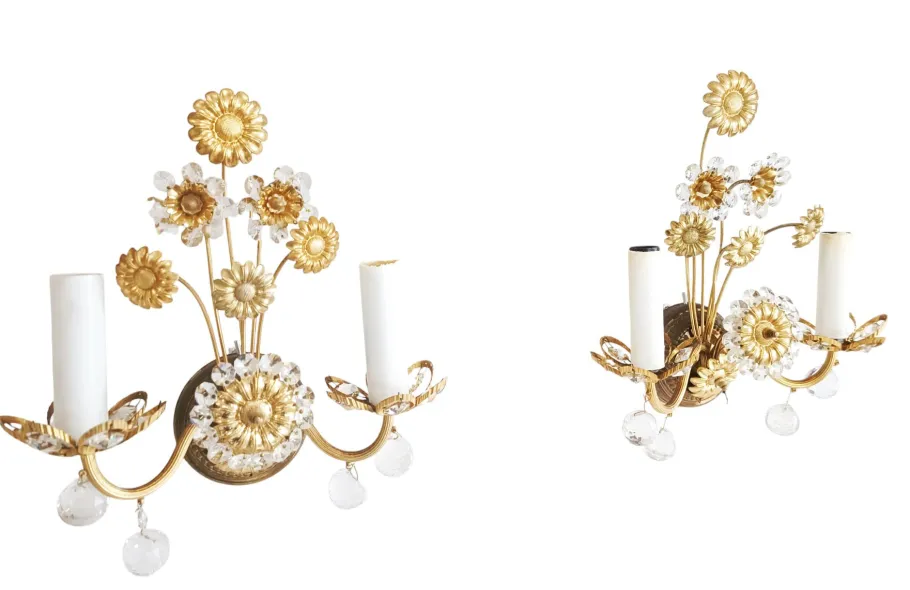 Clearance Pamono Regency Sconces by Ernst Palme for Palwa, 1950s, Set of 2