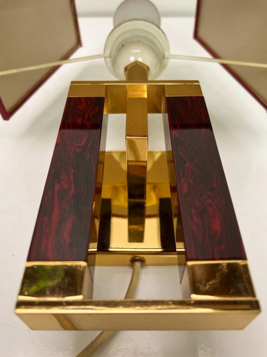 Clearance Pamono Regency Style Brass and Acrylic Wall Lamp from Herda, 1970s